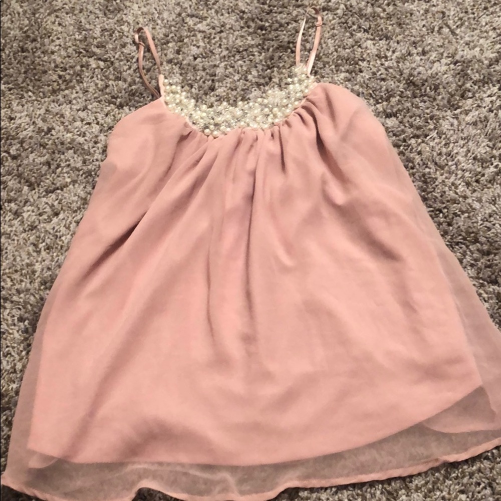 🌼4/$20 Pink pearl tank top